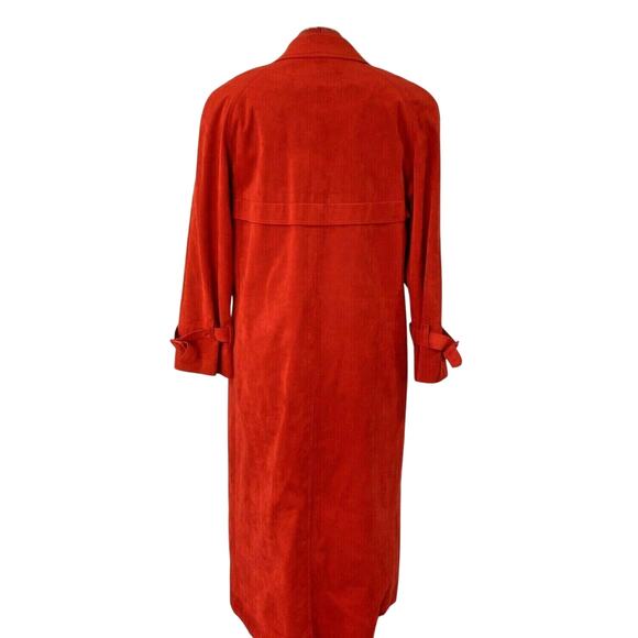 Vintage Lilli Ann Red Ultrasuede midi trench coat midi by Adolph Schuman Sz M/L - Picture 6 of 9